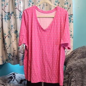 Lane Bryant Pink Top With White Diamonds